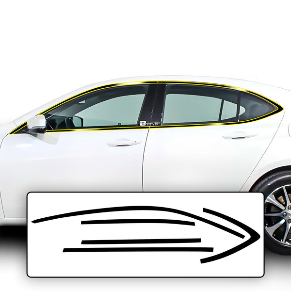 Vinyl Chrome Delete Side Window Front Bumper Rear Wheel Rim Trim Blackout Decal Stickers Overlay Film Fits Acura TLX 2015-2020