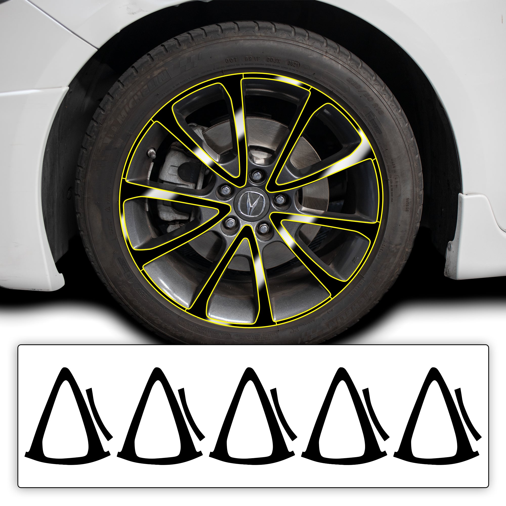 Vinyl Chrome Delete Side Window Front Bumper Rear Wheel Rim Trim Blackout Decal Stickers Overlay Film Fits Acura TLX 2015 - 2020 - Bogar Tech Designs