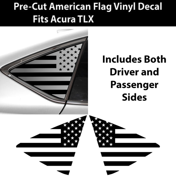 Quarter Window American Flag Vinyl Decal Stickers Fits Acura TLX 2021-2025