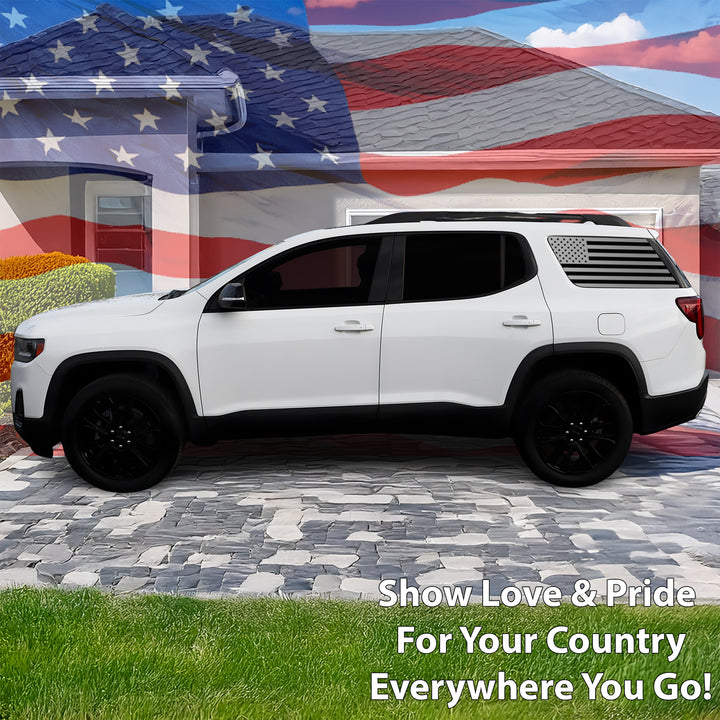 Quarter Window American Flag Vinyl Decal Stickers Fits GMC Acadia 2017 - 2023 - Bogar Tech Designs