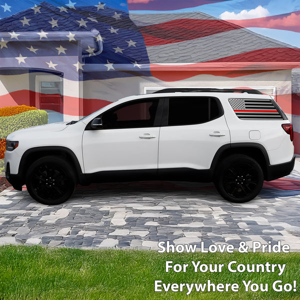 Quarter Window American Flag Vinyl Decal Stickers Fits GMC Acadia 2017 - 2023 - Bogar Tech Designs