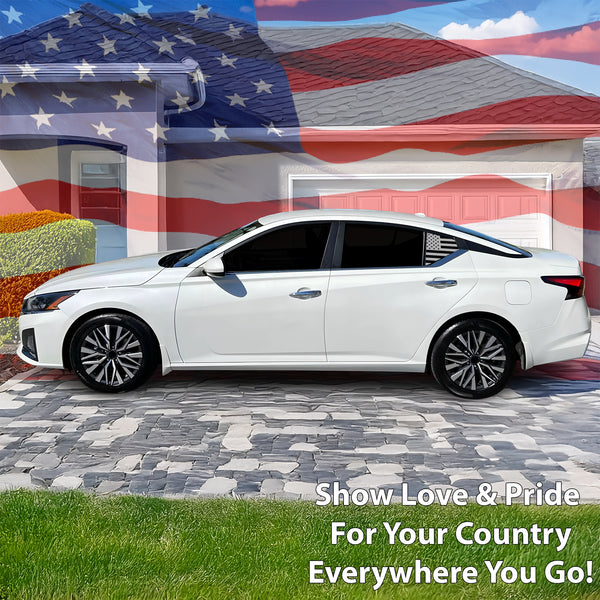 Quarter Window American Flag Vinyl Decal Stickers Fits Nissan Altima 2019 - 2025 - Bogar Tech Designs