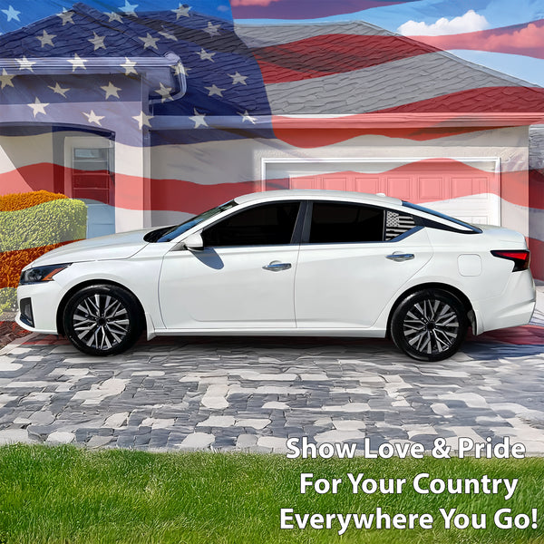 Quarter Window American Flag Vinyl Decal Stickers Fits Nissan Altima 2019 - 2025 - Bogar Tech Designs