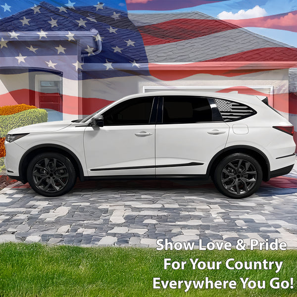 Quarter Window American Flag Vinyl Decal Stickers Fits Acura MDX 2022 - 2025 - Bogar Tech Designs