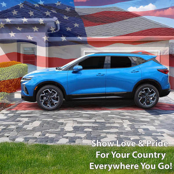 American Flag Rear Quarter Window Vinyl Decal Stickers Fits Chevy Blazer 2019-2025