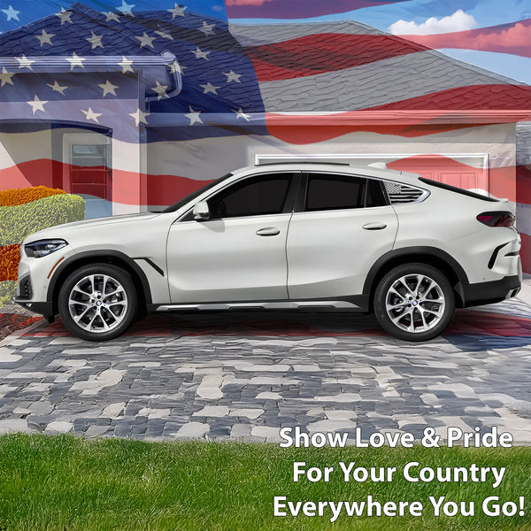Quarter Window American Flag Vinyl Decal Stickers Fits BMW X6 2020 - 2025 - Bogar Tech Designs