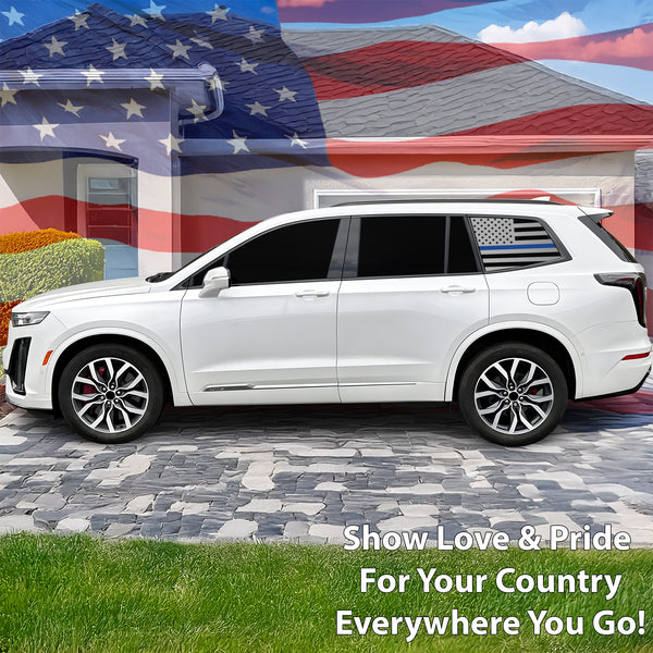 Quarter Window American Flag Vinyl Decal Stickers Fits Cadillac XT6 2020 - 2025 - Bogar Tech Designs