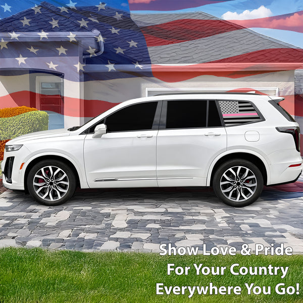 Quarter Window American Flag Vinyl Decal Stickers Fits Cadillac XT6 2020 - 2025 - Bogar Tech Designs