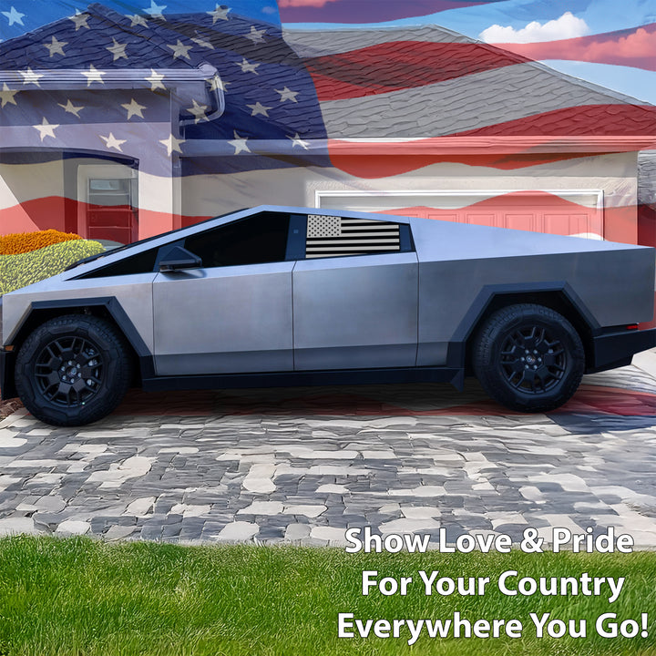 Rear Window American Flag Vinyl Decal Stickers Fits Tesla Cybertruck - Bogar Tech Designs