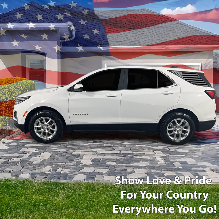 American Flag Rear Quarter Window Vinyl Decal Stickers Fits Chevy Equinox 2018 - 2024 - Bogar Tech Designs