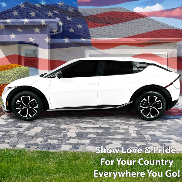 Quarter Window American Flag Vinyl Decal Stickers Fits Kia EV6 2022 - 2025 - Bogar Tech Designs