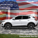 American Flag Quarter Window Decal for Buick Encore GX 2020-2026 – Precut Matte Black Vinyl