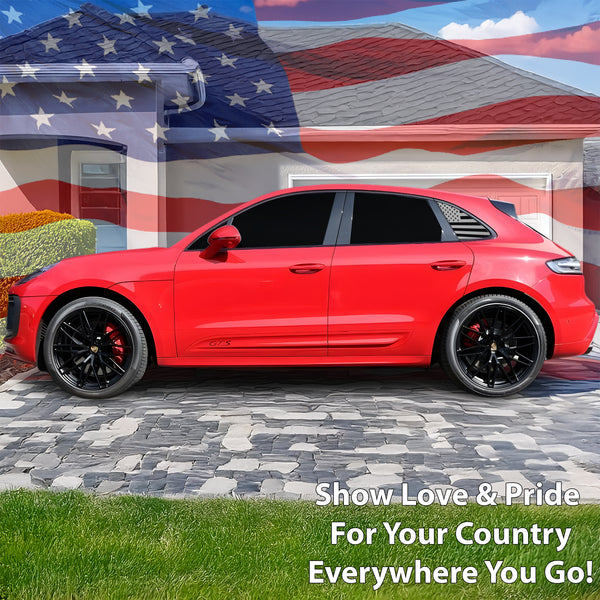 Quarter Window American Flag Vinyl Decal Stickers Fits Porsche Macan 2015 - 2025 - Bogar Tech Designs
