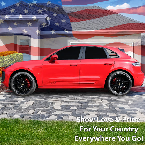 Quarter Window American Flag Vinyl Decal Stickers Fits Porsche Macan 2015 - 2025 - Bogar Tech Designs