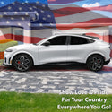 American Flag Window Vinyl Decal Stickers Fits Ford Mustang Mach - E 2021 - 2025Blue Pink Red Green Line - Bogar Tech Designs