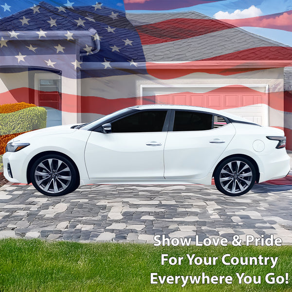 Quarter Window American Flag Vinyl Decal Stickers Fits Nissan Maxima 2015 - 2023 - Bogar Tech Designs
