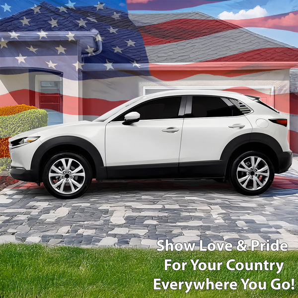 Quarter Window American Flag Vinyl Decal Stickers Fits Mazda Cx - 30 2020 - 2025 - Bogar Tech Designs
