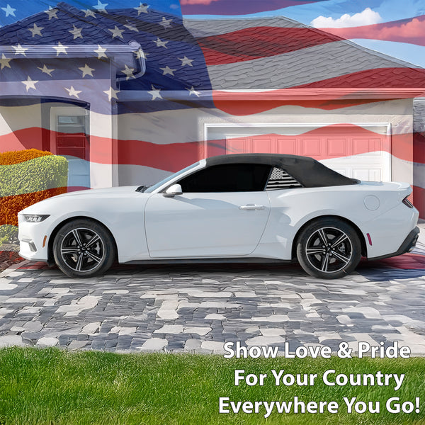 Quarter Window American Flag Vinyl Decal Stickers Fits Ford Mustang Convertible 2024 - Bogar Tech Designs