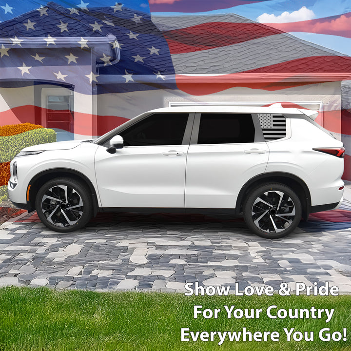 Quarter Window American Flag Vinyl Decal Stickers Fits Mitsubishi Outlander 2022 - 2025 - Bogar Tech Designs