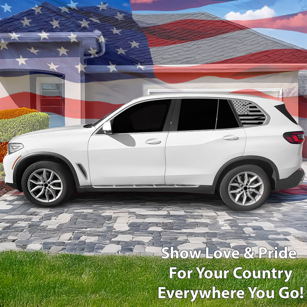 Quarter Window American Flag Vinyl Decal Stickers Fits BMW X5 2023 - 2025 - Bogar Tech Designs