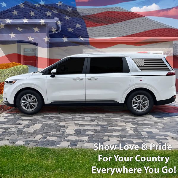 Quarter Window American Flag Vinyl Decal Stickers Fits Kia Carnival 2022 - 2025 - Bogar Tech Designs