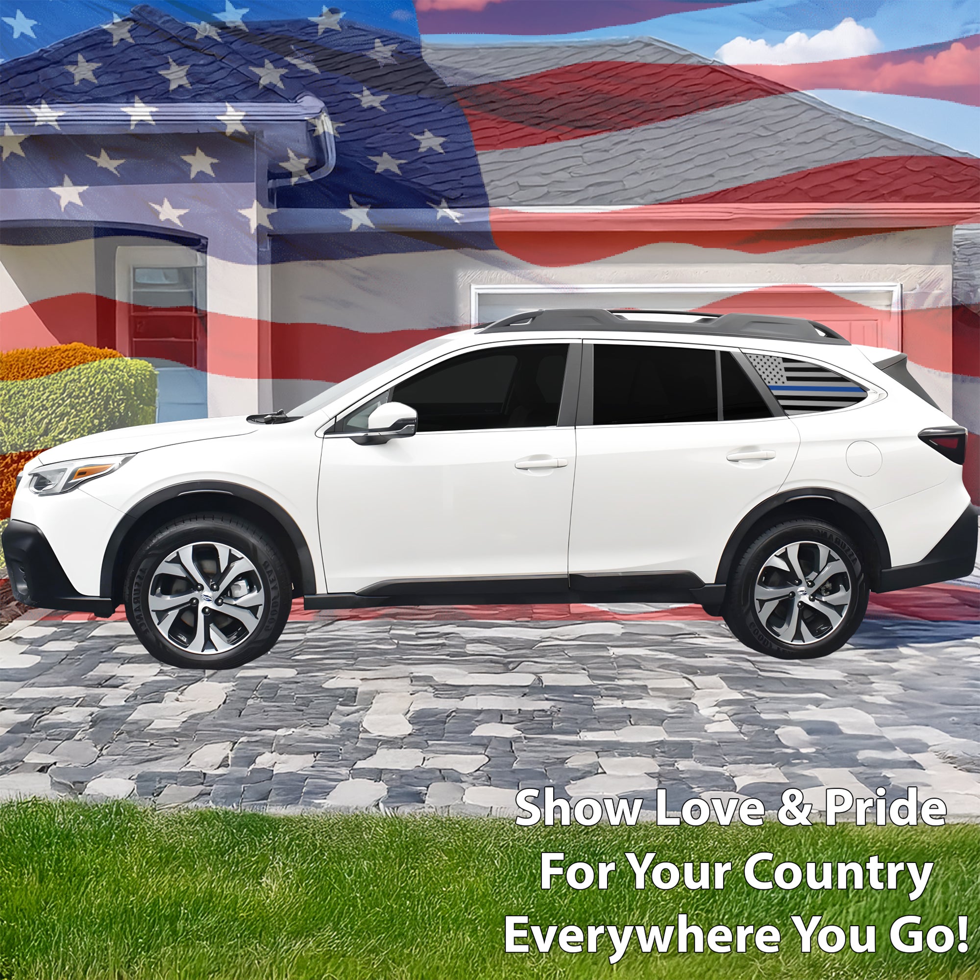 Quarter Window American Flag Vinyl Decal Stickers Fits Subaru Outback 2020 - 2025 - Bogar Tech Designs