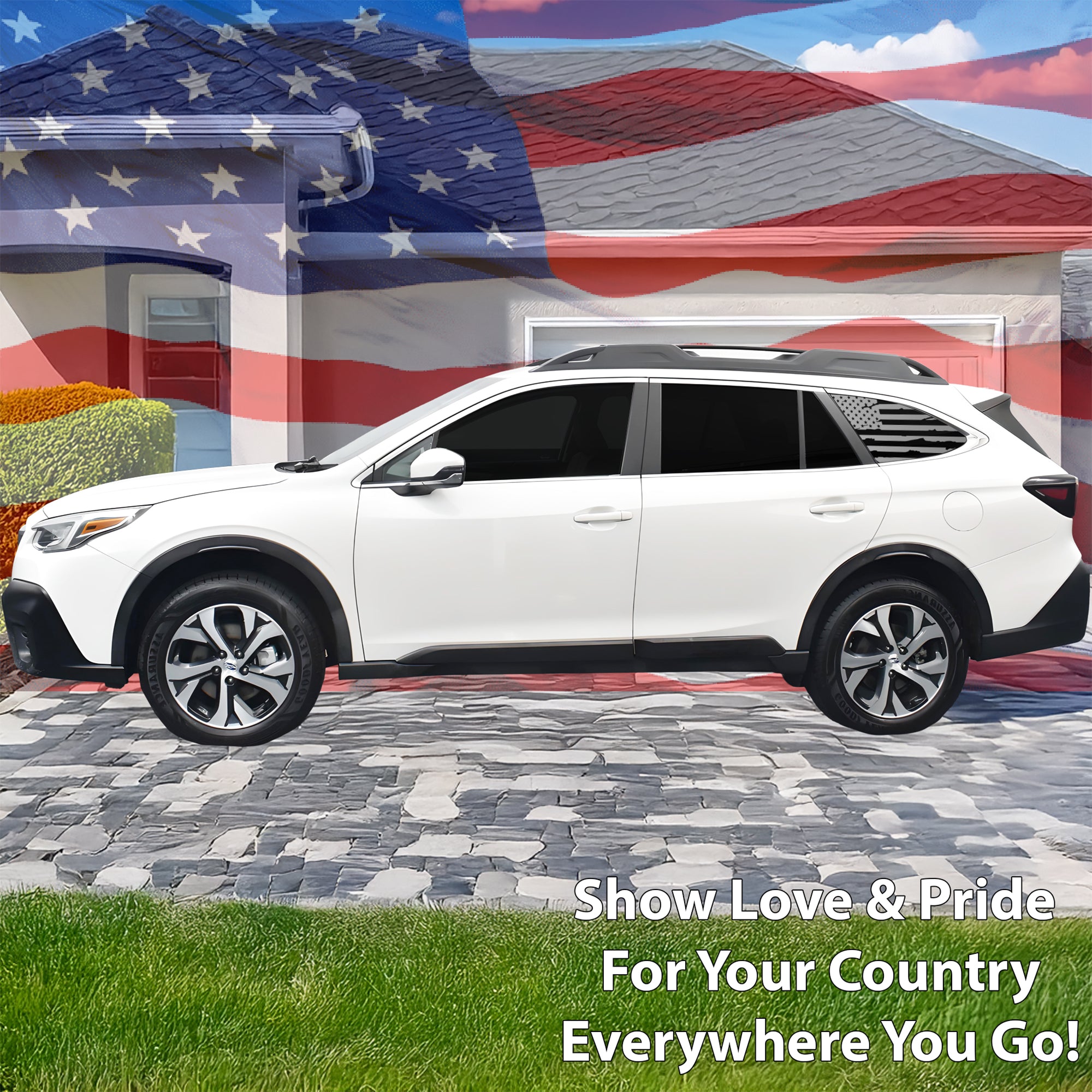 Quarter Window American Flag Vinyl Decal Stickers Fits Subaru Outback 2020 - 2025 - Bogar Tech Designs