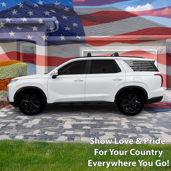 American Flag Quarter Window Vinyl Decal Stickers Fits Hyundai Palisade 2020-2024
