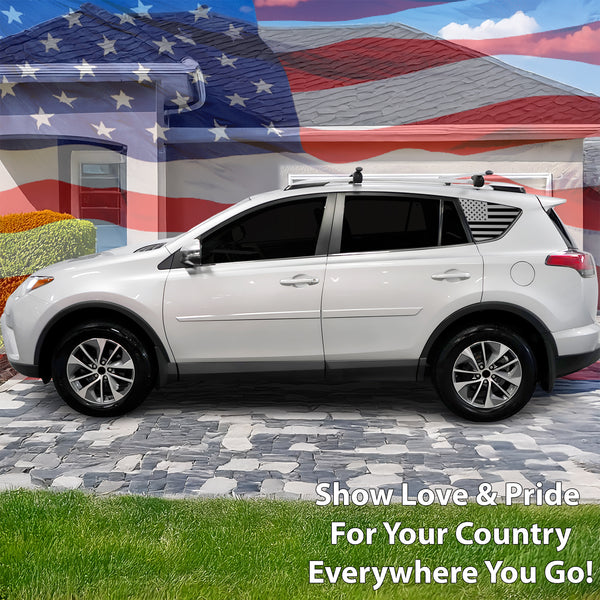 Quarter Window American Flag Vinyl Decal Stickers Fits Toyota Rav4 2013 - 2018 - Bogar Tech Designs