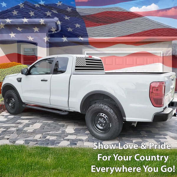 American Flag Rear Window Windshield Vinyl Decal Stickers Fits Ford Ranger 2019 - 2025 - Bogar Tech Designs