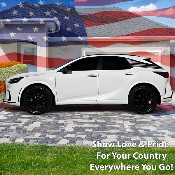 Quarter Window American Flag Vinyl Decal Stickers Fits Lexus RX 2023 - 2025 - Bogar Tech Designs
