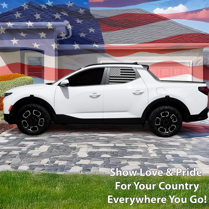Rear Window American Flag Vinyl Decal Stickers Fits Hyundai Santa Cruz 2022 - 2025 - Bogar Tech Designs