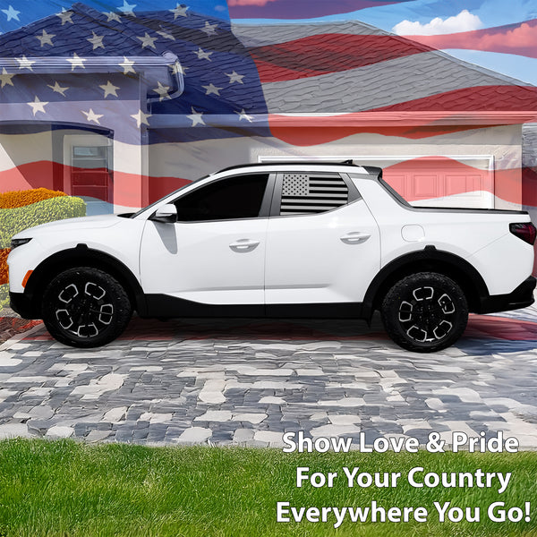 Rear Window American Flag Vinyl Decal Stickers Fits Hyundai Santa Cruz 2022 - 2025 - Bogar Tech Designs