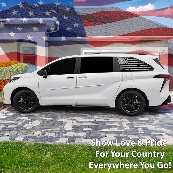 American Flag Window Vinyl Decal Stickers Fits Toyota Sienna 2021 - 2025 - Bogar Tech Designs