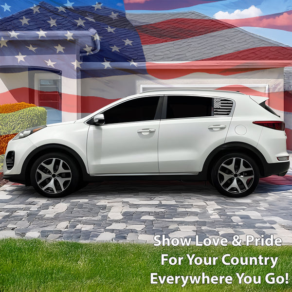Quarter Window American Flag Vinyl Decal Stickers Fits Kia Sportage 2017 - 2022 - Bogar Tech Designs