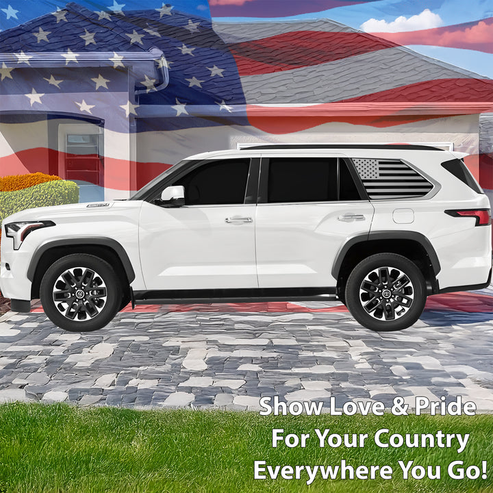 Quarter Window American Flag Vinyl Decal Stickers Fits Toyota Sequoia 2023 - 2025 - Bogar Tech Designs