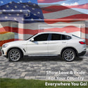 American Flag Quarter Window Decal for BMW X4 2019-2026 – Precut Matte Black Vinyl
