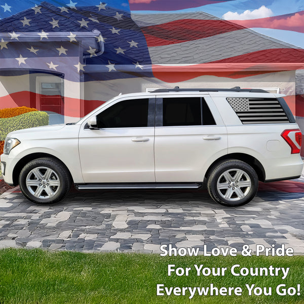 American Flag Window Vinyl Decal Stickers Fits Ford Expedition 2018 - 2024 - Bogar Tech Designs