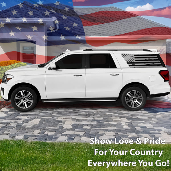 American Flag Window Vinyl Decal Stickers Fits Ford Expedition 2018 - 2024 - Bogar Tech Designs