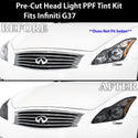 Full Headlight Taillight Precut Smoked PPF Tint Kit Film Overlay Fits Infiniti G37 2008 - 2013 - Bogar Tech Designs