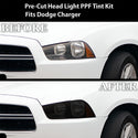 Full Headlight Taillight Precut Smoked PPF Tint Kit Film Overlay Fits Dodge Charger 2011 - 2014 - Bogar Tech Designs