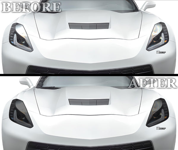 Full Headlight Taillight Precut Smoked PPF Tint Kit Film Overlay Fits Chevy Corvette C7 2014 - 2019 - Bogar Tech Designs