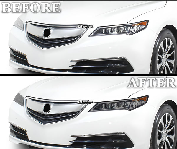 Full Headlight Taillight Precut Smoked PPF Tint Kit Film Overlay Fits Acura TLX 2015 - 2020 - Bogar Tech Designs