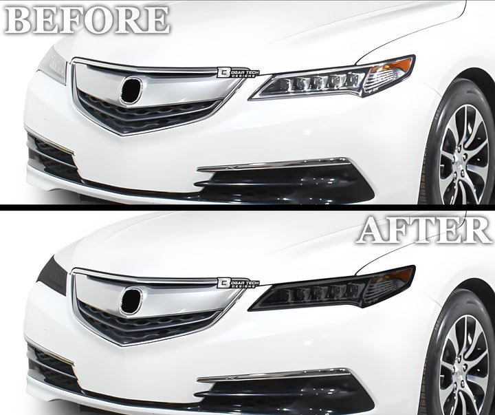 Full Headlight Taillight Precut Smoked PPF Tint Kit Film Overlay Fits Acura TLX 2015 - 2020 - Bogar Tech Designs