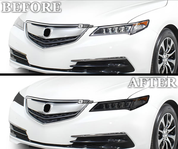 Full Headlight Taillight Precut Smoked PPF Tint Kit Film Overlay Fits Acura TLX 2015 - 2020 - Bogar Tech Designs