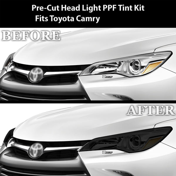 Full Headlight Taillight Precut Smoked PPF Tint Kit Film Overlay Fits Toyota Camry 2015 - 2017 - Bogar Tech Designs