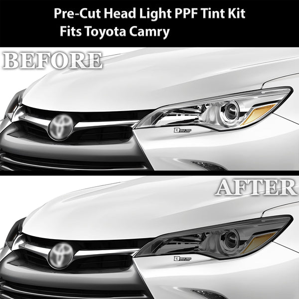 Full Headlight Taillight Precut Smoked PPF Tint Kit Film Overlay Fits Toyota Camry 2015 - 2017 - Bogar Tech Designs