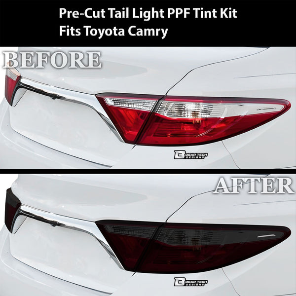 Full Headlight Taillight Precut Smoked PPF Tint Kit Film Overlay Fits Toyota Camry 2015 - 2017 - Bogar Tech Designs