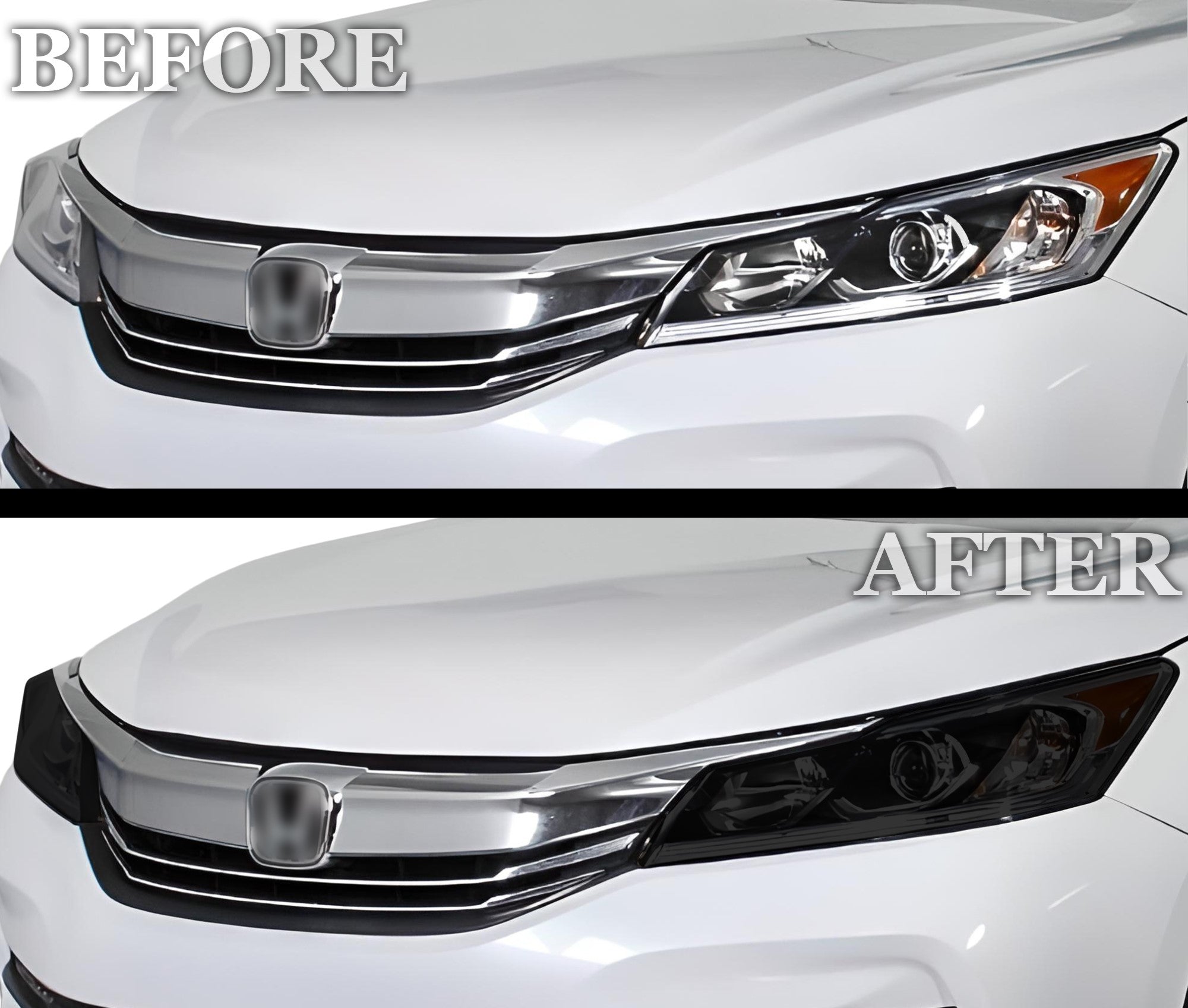 Full Headlight Taillight Precut Smoked PPF Tint Kit Film Overlay Fits Honda Accord 2016 - 2017 - Bogar Tech Designs