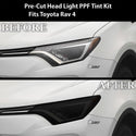 Full Headlight Taillight Precut Smoked PPF Tint Kit Film Overlay Fits Toyota Rav4 2016 - 2018 - Bogar Tech Designs